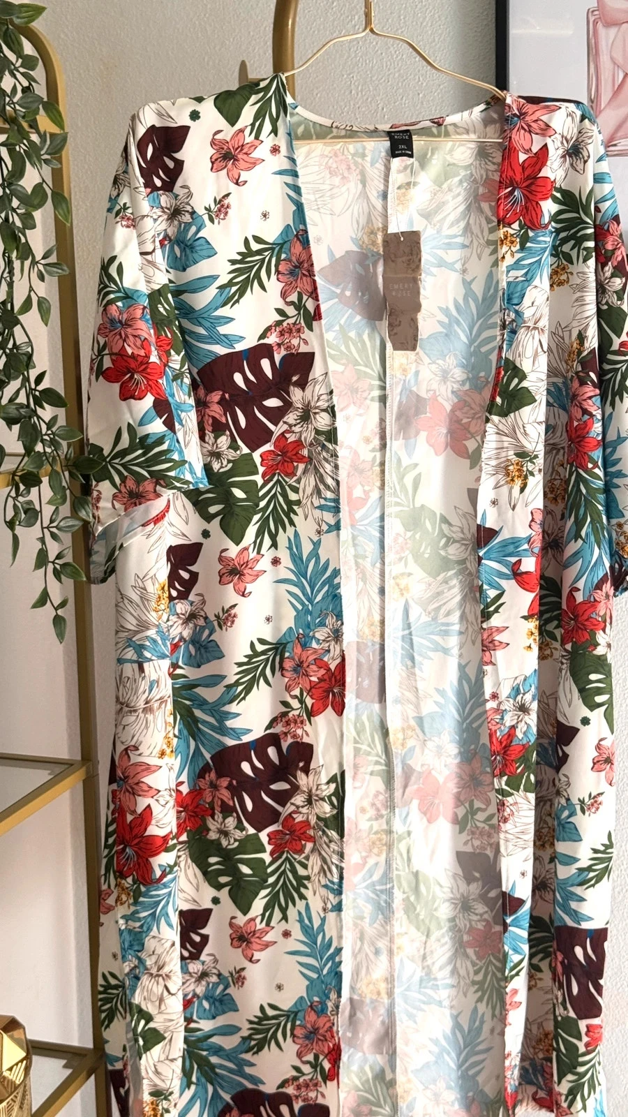 Lindo Kimono Floral Tropical Emery Rose • 2XL / 44 • TNC41 – photo 2
